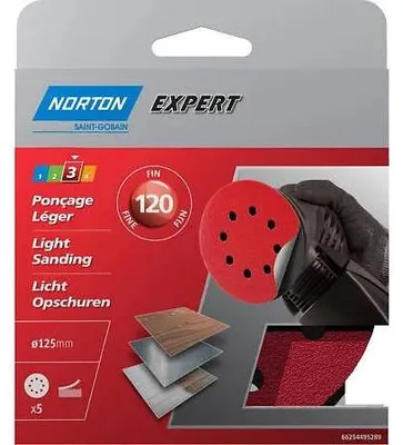Image de Lot de 5 disques abrasifs , 66254495289 NORTON grain 120
