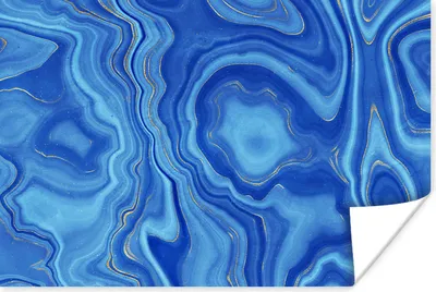 Produktbild von MuchoWow® Poster Blau - Achatgeode - Steine - Marmor 120x80 cm - Bilder