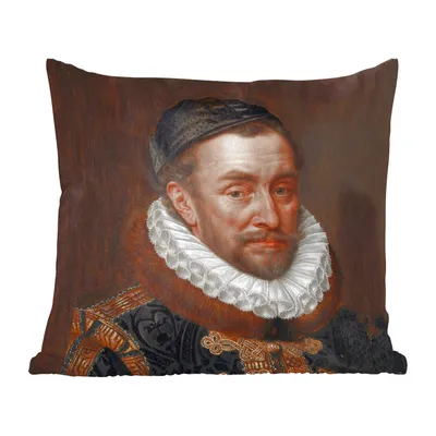 Produktbild von MuchoWow® Zierkissen Sofakissen Wohnzimmer Dekokissen 60x60 cm Wilhelm von Oranien - Gemälde von Adriaen Thomasz. - Sitzfläche - Foto Polster
