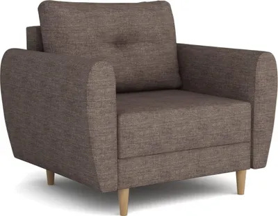 Produktbild von Easy4You Sessel Mady 90 cm, Relaxsessel, Skandinavischer Sessel, Moderner Polstersessel in Stoff Lux, Wohnzimmermöbel Farbe: Braun (Lux 12), Füße aus Holz