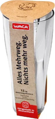 Produktbild von WACA Kunststoffmesser im Weizenbecher, weiß, 12-teilig (1 Set)
