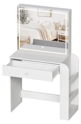 Productafbeelding van Makeuptafel - Kaptafel - Cosmeticatafel - Make-uptafel - Schminktafel - Schuifspiegel - Verborgen Opbergruimte
