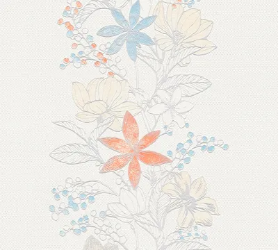 Produktbild von Esprit Vliestapete Romantic Botanics Tapete bunt metallic weiß 10,05 m x 0,53 m 357542 35754-2