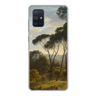 Produktbild von MuchoWow® Handyhülle Schutzhülle Hülle für Samsung Galaxy A51 Italienische Landschaft mit Zirbelkiefer - Gemälde von Hendrik Voogd Silikon Softcase Handy Hülle - Schutzabdeckung