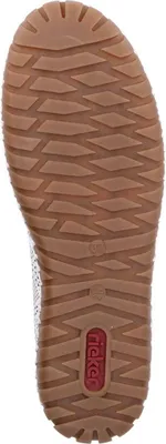 Produktbild von Rieker Damen Mokassin-Slipper Leder Weiß 37 EU, Lochmuster, Gummizug, für normalen Fuß, unterstützt natürliche Abrollbewegung, M2851