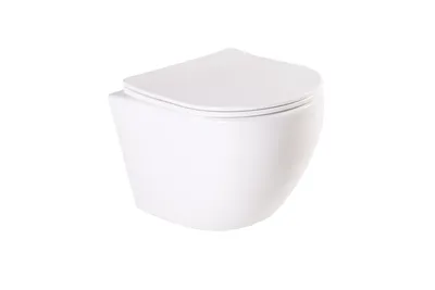Produktbild von Wand-WC Set Aliki Tiefspüler ohne Spülrand kurz weiß glänzend mit WC-Sitz 1271890