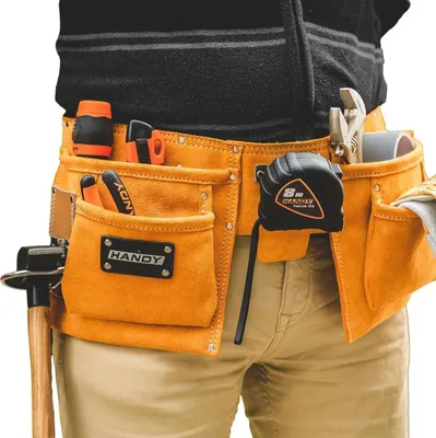 Produktbild von HANDY – Werkzeuggürtel mit Hammerhalter und Gürtel – groß – 9 Fächer – Werkzeuggürtel
