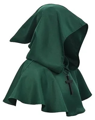 Zdjęcie produktu dla Kapelusz średniowieczny cosplay krzyż naszyjnik zielony accessoria