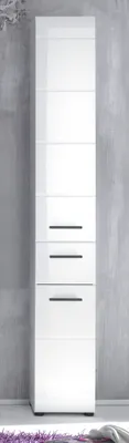 Produktbild von trendteam Bad Hochschrank Skin/Gloss/Line Weiß Nachbildung/Weiß Hochglanz Tiefzieh 30 x 182 x 31 cm