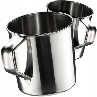 Produktbild von Stahlbecher - Campingbecher - 500 ml - 2er Set - Für Outdoor/Reisen - Silber