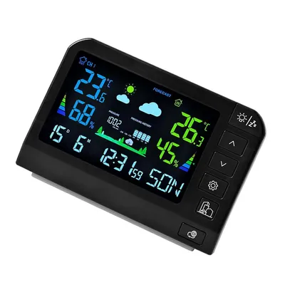 Produktbild von Kabelloser Regenmesser und Wetterstation,digitales Regenmessgerät für Haus & Garten,mit Thermometer,Hygrometer,Funkuhr,Wettervorhersage und Baromete