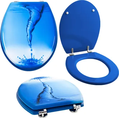 Produktbild von Grafner® WC Sitz aus MDF Motiv Blue Whirl Toilettendeckel