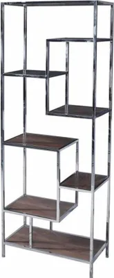 Produktbild von Regal DKD Home Decor Silberfarben Stahl Holz MDF (80 x 40 x 200 cm)