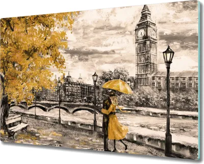 Produktbild von Coloray Hackbrett Kochplattenabdeckung Herdabdeckplatte 80x52 cm Schneidebrett Küchenbrett - London Paar