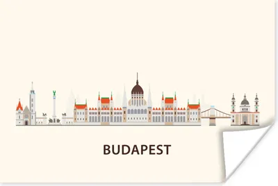 Produktbild von MuchoWow® Poster Budapest - Europa - Skyline 120x80 cm - Bilder