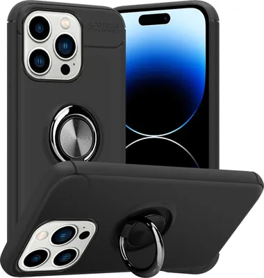Immagine prodotto di Cadorabo Custodia protettiva per Apple iPhone 14 PRO MAX Case in Nero Custodia per cellulare Custodia Cover Case Silicone TPU
