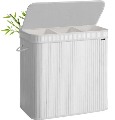 Obrázek produktu pro Koš na prádlo se 3 přihrádkami LCB062W01V1, 150 l, bílý
