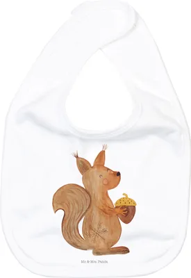 Produktbild von Mr. & Mrs. Panda Lätzchen Eichhörnchen Weihnachtszeit - Weiß - Geschenk, Weihnachten, Weihnachtsmotiv, Für Babys, Vogel, Frohe, Babylätzchen, Neujahr, Sabber