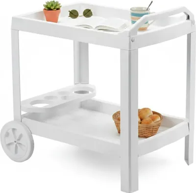 Immagine prodotto di Chidester - Carrello, 53x74x73h cm Bianco, 2 Ripiani Italy