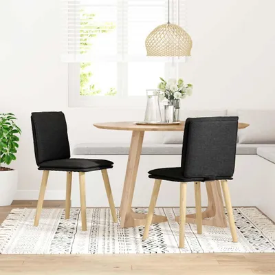 Produktbild von vidaXL Esszimmerstühle 2 Stk. Schwarz Stoff