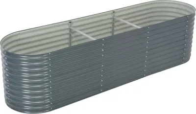 Zdjęcie produktu dla vidaXL Podwyższone łóżko ogrodowe 320x80x81 cm Stal ocynkowana Szary