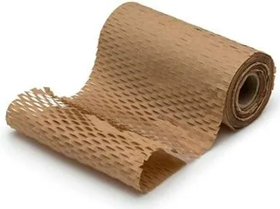 Produktbild von Geschnittenes Verpackungspapier 20 cm 25 m Kraftbraun Wabenstruktur
