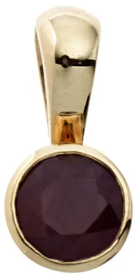 Produktbild von Anhänger mit Rubin rot 333 Gold Gelbgold Rubinanhänger Halsschmuck