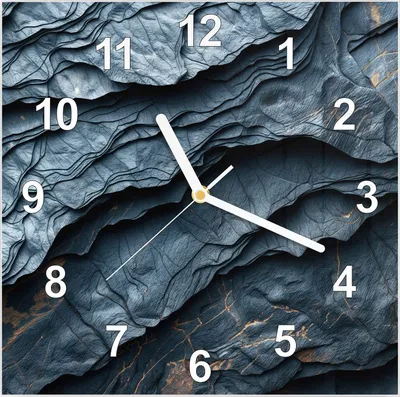 Produktbild von Wanduhr aus Glas mit Motiv Gefaltete Texturen- 30 x 30 cm - inkl. Aufhängesystem