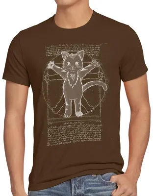 Produktbild von style3 Vitruvianische Katze Herren T-Shirt kätzchen vinci tier