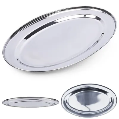 Immagine prodotto di Vassoio da portata Piatto da portata in acciaio inox ovale 39x26 cm