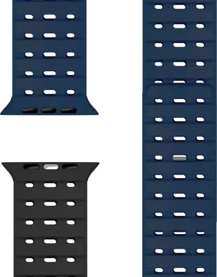 Produktbild von Volt Armband für Apple Watch Ultra/SE/10/9/8/7/6/5/4/3/2/1, Magnet Silikon Sportarmband - 42/44/45/49mm -  Ozeannacht
