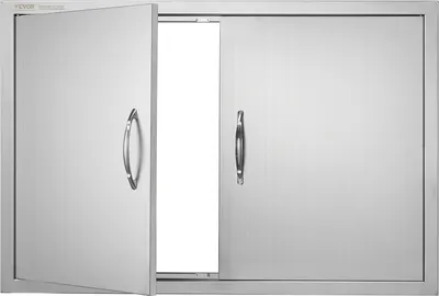 Immagine prodotto di Porta di accesso al barbecue VEVOR, 915 x 610 x 46 mm, doppia porta per cucina esterna, porta in acciaio inox da incasso, porta verticale a parete con maniglie, per isola barbecue, stazione barbecue, mobile esterno, ecc.