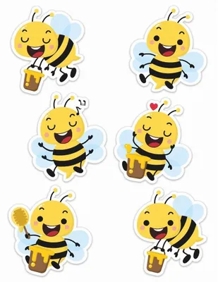 Imagen del producto de Decoraciones para ventanas de doble cara - Abejas 01, juego de 6 unidades
