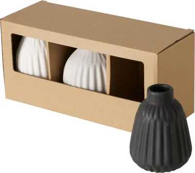 Produktbild von Vase Esko Set 3-teilig Keramik Schwarz/Weiß