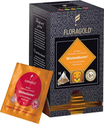 Produktbild von Floragold Rooibostee Wüstenblume®, 15er Pyramidenbeutel