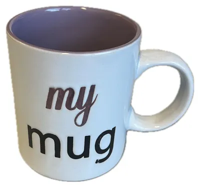 Produktbild von 040 Kaffeetasse lila, weiss, Aufdruck "my mug"