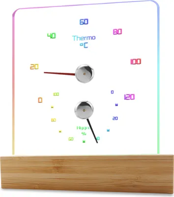 Obrázok produktu pre INF Saunový teplomer vlhkomer s RGB svetlom