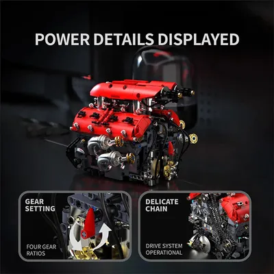 Obrázek produktu pro Stavebnice s motorem Ferrari V8 Turbine engines 1370 dílků.