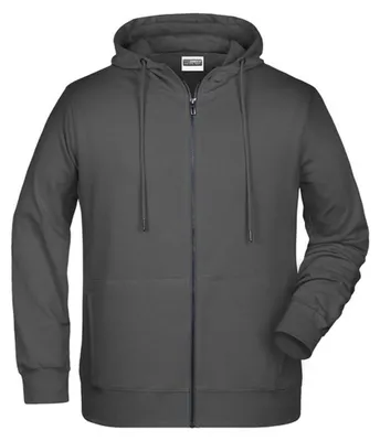 Immagine prodotto di James and Nicholson - Felpa con cappuccio e zip integrale da uomo LT5897 (S) (grafite tinta unita)