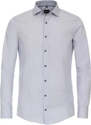Produktbild von Businesshemd - Modern Fit - Langarm - Gestreift - Blau, Kragenweite:40