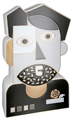 Immagine prodotto di Gilde Gesichtsvase, "Picassa", Mannmotiv, Keramik, grau, schwarz, VE 1, L. 8 cm, B. 24 cm, H. 41 cm 34364 4063387343647