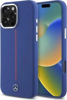 Immagine prodotto di Mercedes Mehmp16X23Sumrv Iphone 16 Pro Max 6.9 Granatowy/Navy Custodia rigida in silicone a righe rosse Magsafe