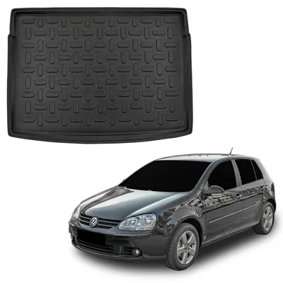Image de Tapis De Coffre Sur Mesure Pour Volkswagen Golf 5 / 6 2003-2012 Hatchback, Noir, Antidérapant, Bord Haut, Toutes Saisons
