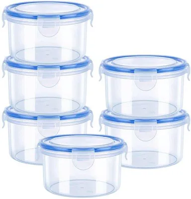 Produktbild von Famanu Aufbewahrungsboxen mit Deckel, Set von 6 Stück, 600 ml, luftdicht und stapelbar