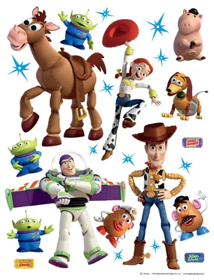 Image de Autocollant mural Disney Toy Story brun, blanc et violet - 600139 - 65 x 85 cm