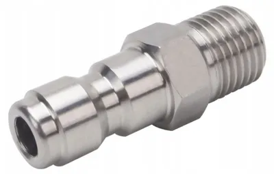 Produktbild von Adapter Schnellkupplung G1/4" Edelstahl 12 mm Gewinde – Präzisionsstecker für Schaumpistolen, Hochdrucklanzen, Düsen, Waschanlagen