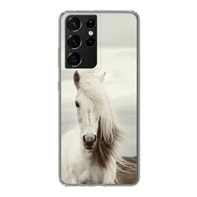 Produktbild von MuchoWow® Handyhülle Schutzhülle Hülle für Samsung Galaxy S21 Ultra Pferd - Strand - Mähne Silikon Softcase Handy Hülle - Mobiltelefon