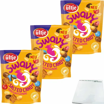 Produktbild von ültje Swavy Salted Candy Chocco, Nuts & More 3er Pack (3x170g Beutel) + usy Block