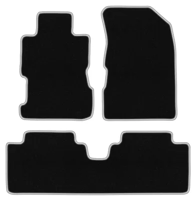 Produktbild von Fußmatten Velours Schwarz/Silber für Honda Civic VII 2001-2005 Set 3-tlg