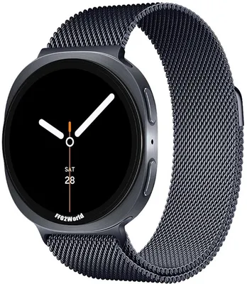 Produktbild von FFO2World Milanaise-Magnetarmband für Galaxy Watch 8 40/44 mm & 8 Classic 46 mm – s Edelstahl-Milanaiseband – Grau